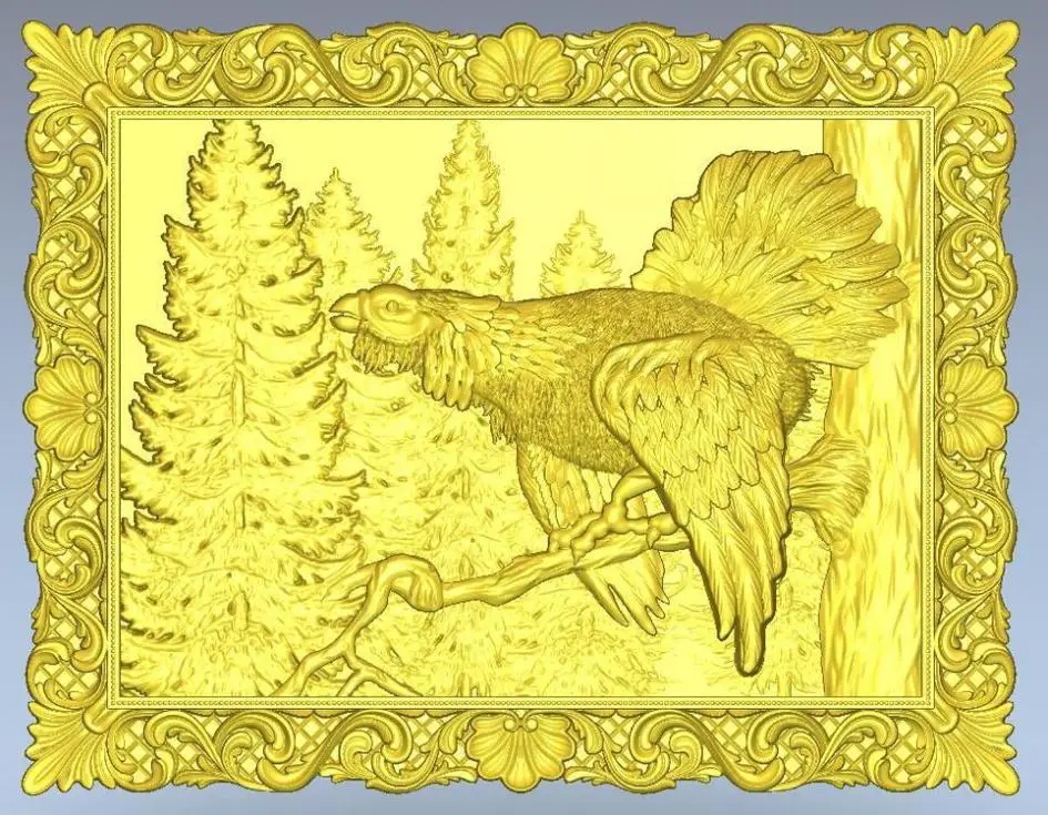 3d модель рельеф для ЧПУ в формате STL файл Panno capercaillie | Инструменты