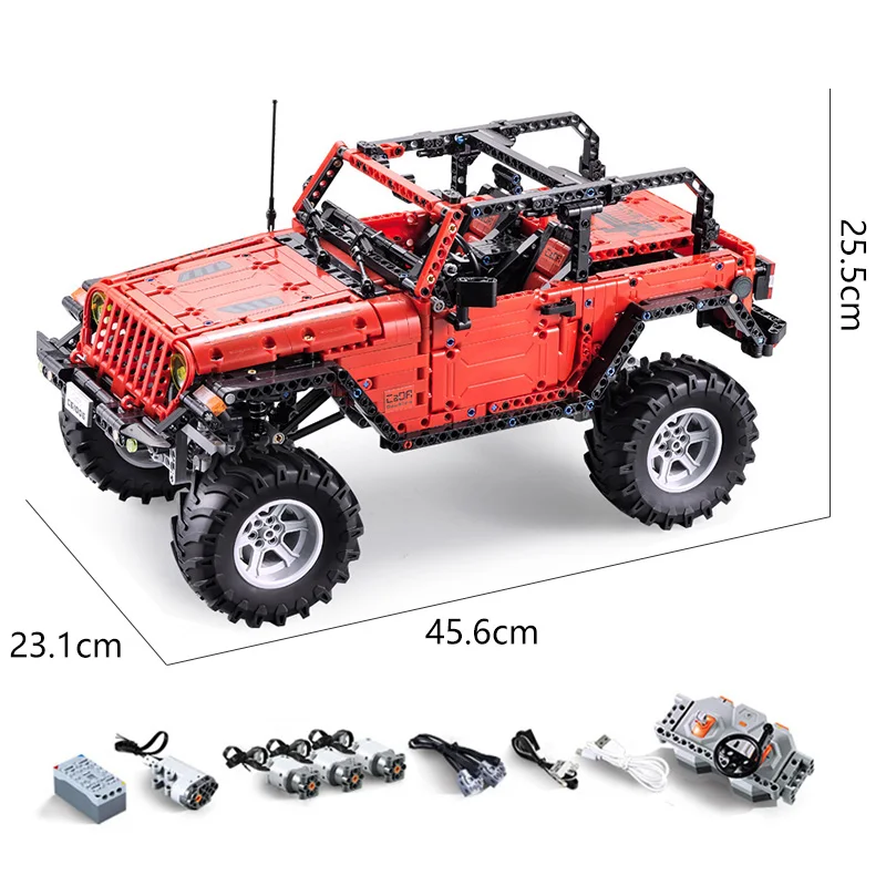 

RC Off-Road Jeep Wrangler Car Compatible legoings New Technic series building blocks set Educational birthdays gifts
