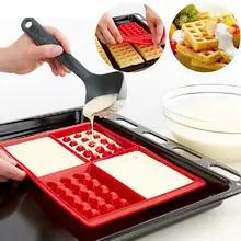 1 piece Family Silicone Waffle Mold Maker Pan Microwave Baking Cookie Cooking Tools Kitchen Accessories A2
