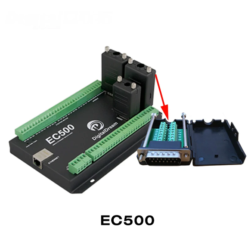 EC500 Ethernet 3-6 Axis Mach3 CNC Motion control Card Breakout Board 460 кГц 24 В поддержка постоянного тока Стандартный MPG и шаговый/сервопривод