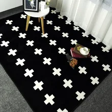 Модные черно-белые кресты для гостиной, спальни, декоративный ковер, коврик для ванной комнаты, для пола, для йоги, для детей, для ползания, игровой коврик