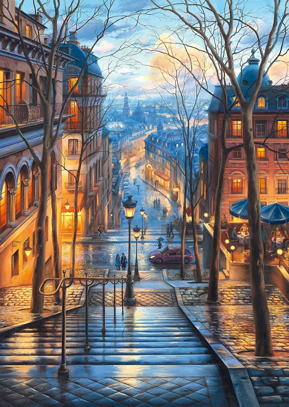 

14/16/18/27/28 Scenic Street stairs city Arts Needlework 14CT Canvas Unprinted Handmade Embroidery DMC Cross Stitch Kits