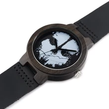 2017 BOBO BIRD Marque Bois Bois de Montres De Luxe Hommes Montres Véritable Montres À Quartz En Cuir pour Hommes comme Cadeaux Articles D24
