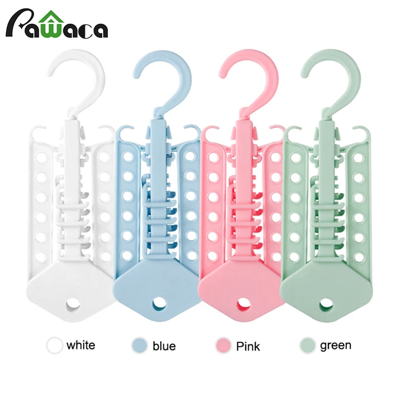 

360 Degree Multifunction Support Clothes Multiport Saving Space Hangers Telescopic Foldable Storage Organization Racks Non-Slip