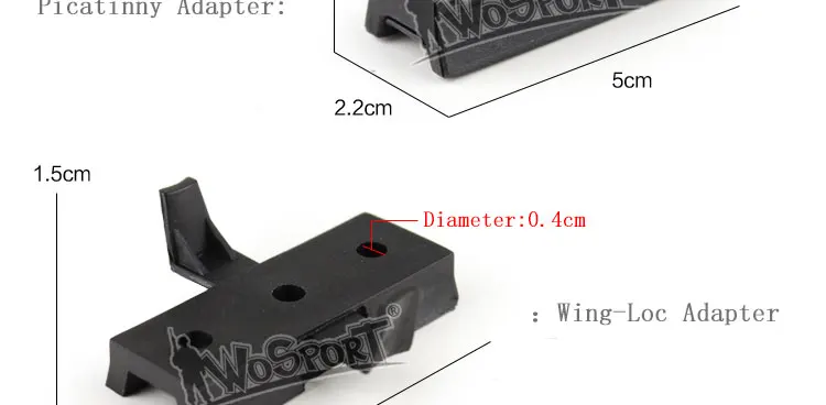 WoSporT аксессуары для шлемов Picatinny Adapter& Wing-Loc Adapter