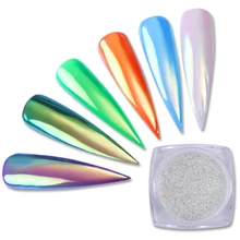 Holo Mirror Nail Powder Aurora Pigment Neon Unicorn Nail Art Glitter Mermaid Chrome Powder Nail Mermaid DIY Decorations 0.2g