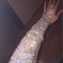 bling-bling Rhinestone Arm Warmers Dance ornaments Bride's arm decoration 1order=1pc