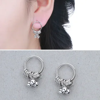 

S925 Silver Much Circle Hanging More Bead Earrings The European And American Fashion Wholesale Joker Silver Ornament