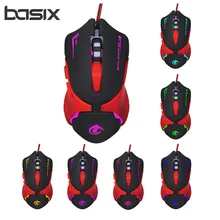 BASIX профессиональная Проводная игровая мышь 3300 dpi Регулируемая 6 кнопок кабель USB Оптический геймер мышь Мыши для ПК компьютера ноутбука