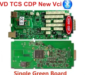 

New Vci Green Single Board nec relay best chip wow CDP Pro bluetooth with Led OBDII Cable 2015.R3/2015R1 for cars and trucks