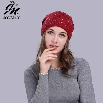 

Joymay Female Beanie Bonnet Autumn And Winter Caps Hip-hop Cap Rhinestone Hats For Women Beanies Balaclava Women Skullies W240