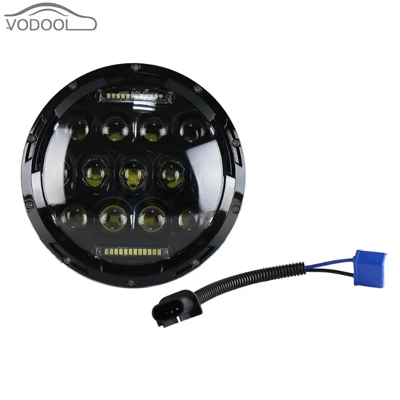 

75W 7" Round LED Car Headlight Bulb Headlamp Light Lamp Replacement Refit Accessory for Jeep Wrangler for Haley Davidson Moto