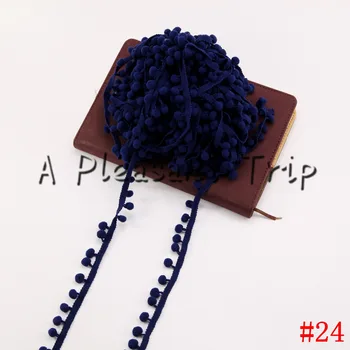 

20Yards/lot Deep blue pompom trim 20mm(pom size 10mm)ball Ribbon Trim Bobble Braid Christmas lace decoration fringe sewing