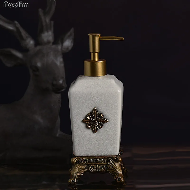 Soap Dispenser European Ceramic Hand Hand Sanitizer Bottle Shower Gel Shampoo Soap Empty Bottle Hotel Home Bathroom Lotion