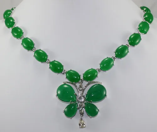 

wholesale newly design perfect green jade & green butterfly pendant necklace