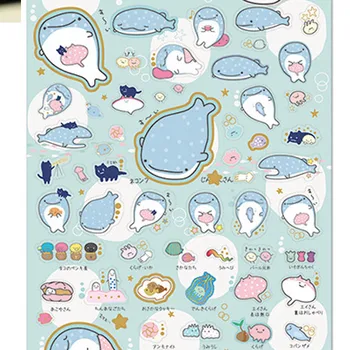 

1 Sheet Cute Dinosaur / Whale / Bear sticker Cute Drawing Market Diary Transparent Scrapbooking Calendar Album Deco Sticker