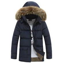 Free Shipping Winter Thick Warm Duck Cotton padded Jacket font b Men b font Fur Collar
