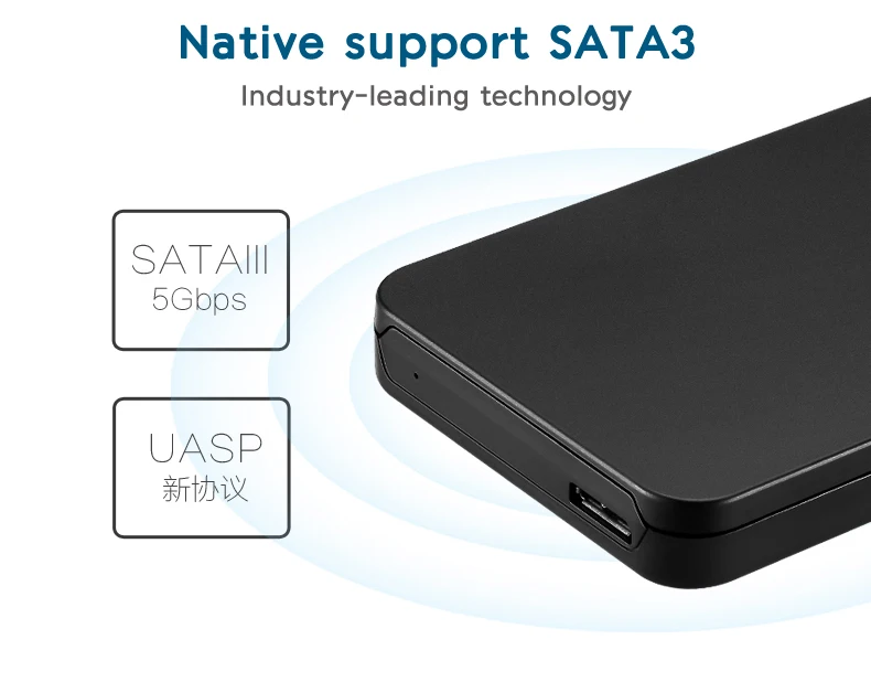 Acasis FA-07US 2,5 дюймов SSD Внешний SATA интерфейс USB 3,0 мобильный жесткий диск чехол для ноутбука последовательный порт USB3.0 легко носить с собой