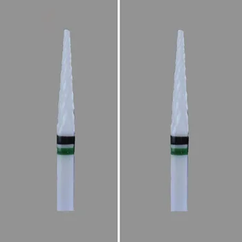 

2pcs Conical Shape- White Zirconia Ceramic Dental Lab Burs - Cross Cut