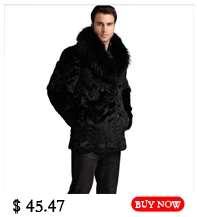 slim fit leather jacket 2020 Men Autumn  Winter Black Hooded  Imitation Rabbit fur Short Jacket Zip long sleeves Faux fur coat Locomotive Devil Clothing men's faux leather coats & jackets