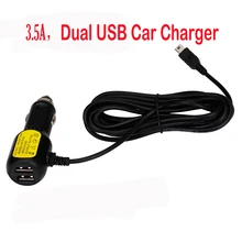 Двойной Переходник USB для зарядки в машине 5 V-36 V 5V для смарт телефона gps Видеорегистраторы для автомобилей автомобиля зарядка с 3,5 м USB-кабель с вилкой Mini USB порт
