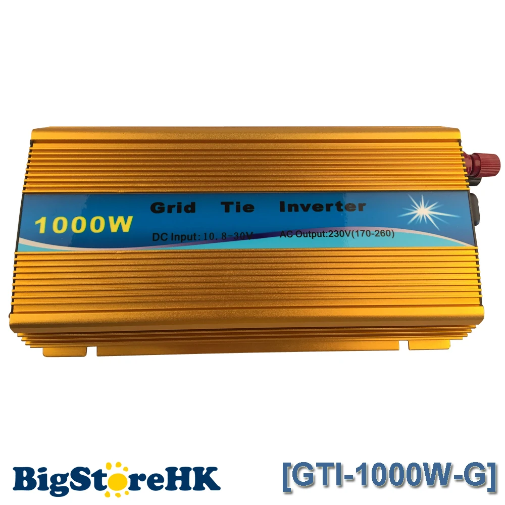 

1000W Golden MPPT Grid Tie Inverter Pure Sine Wave 110V Output 18V Input Micro on Grid Tie Inverter 18V 36 Soar Cells