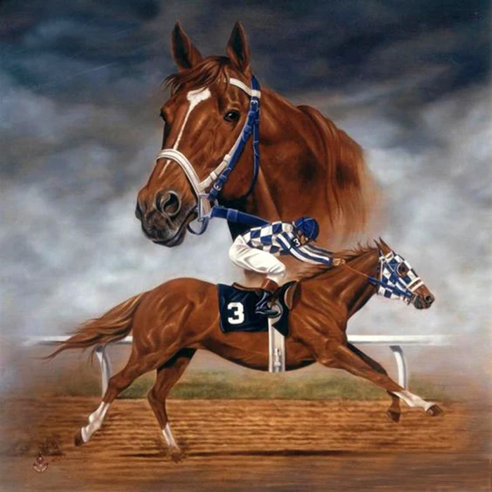 

5D Diy Diamond Painting Horse Racing picture of Rhinestones Cross Stitch, Diamond embroidery mazayka Sweet Home Decor