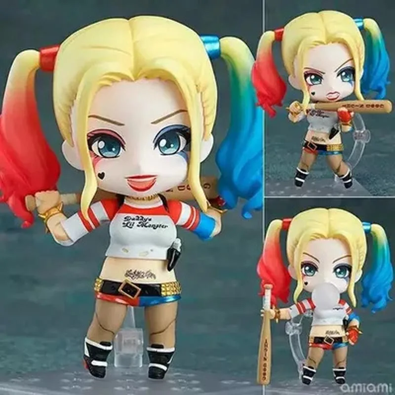 

Suicide Squad Action Figures Nendoroid 672 Harley Quinn and The Joker Model Toys 10cm