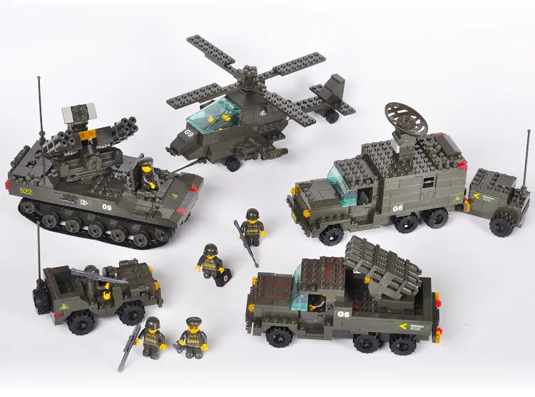 7000 956pcs Military Constructor Model Kit Blocks Compatible LEGO Bricks Toys for Boys Girls Children Modeling