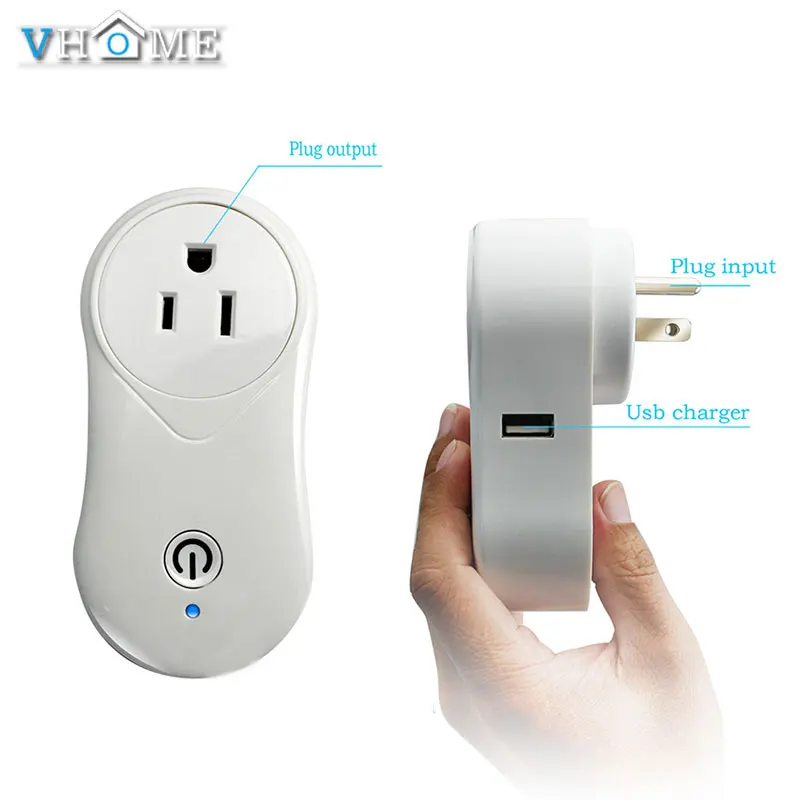 

Vhome WIFI Remote Control USB Charging Timing Socket ,EU Standard AMAZON ALEXA Google Voice Control For Smart Houst