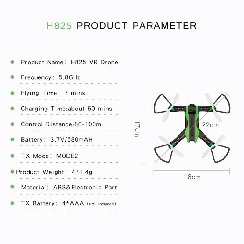 H825 5,8G VR Racing FPV Дрон с камерой 55 км/ч высокая скорость сопротивление ветра Квадрокоптер RTF wihtout VR очки