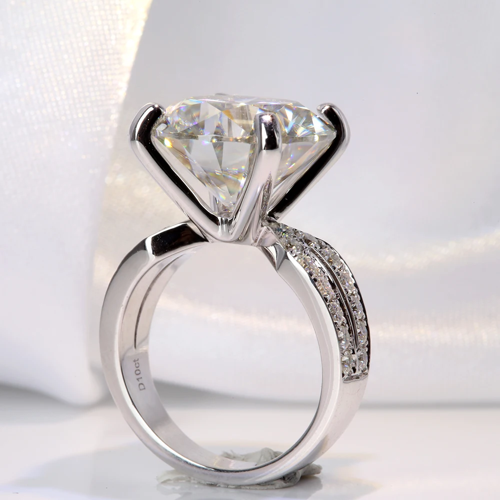 AEAW 14k белое золото 8ct карат 13 мм Диаметр GH цвет Moissanite обручальное кольцо для женщин кольцо с солитером золото