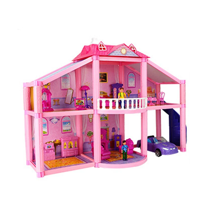Кукольный дом с миниатюрной мебели для автомобиля гаража DIY 3D миниатюрный Silvanian семейный кукольный домик игрушки для детей