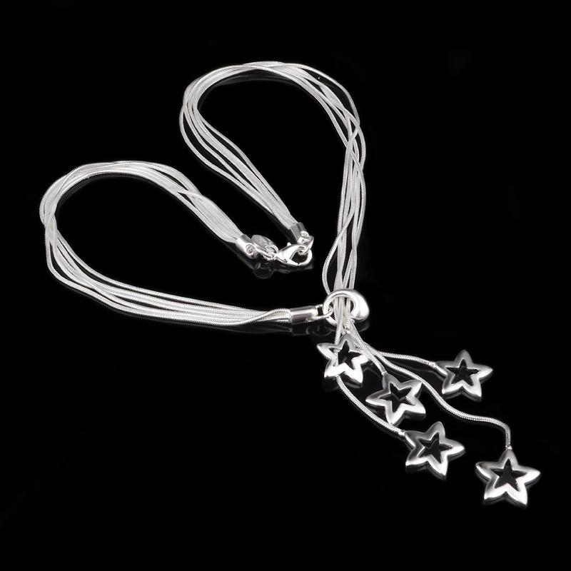 Ожерелье из стерлингового серебра пробы 2017 ожерелье для женщин массивное