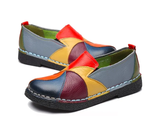 Genuine Leather Women Flats Shoes Nice Spring Summer Casual Women Shoes   Fashion Breathable Soft Mother ShoesNice0530-183313