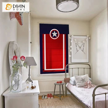 

Captain America Printed Roman Shades Easy Install Washable Curtains Customized Roman Blinds
