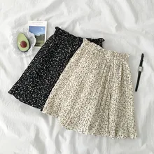 Женская Империя плиссированная летняя юбка новая Корейская версия Женская печать выше колена мини юбки
