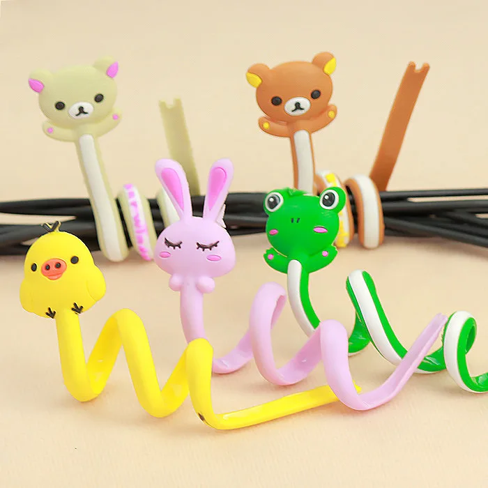 

A Ausuky 5PCS Cute Cable Winder Wrapped Thread Earphone Line Winder Silicone Portable Compact Cable Organizer Tools -25