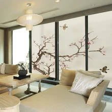 Китайский ресторан гостиная чайная комната раздвижная офисная дверь раздвижная дверь светильник непрозрачная стеклянная наклейка декоративный стиль