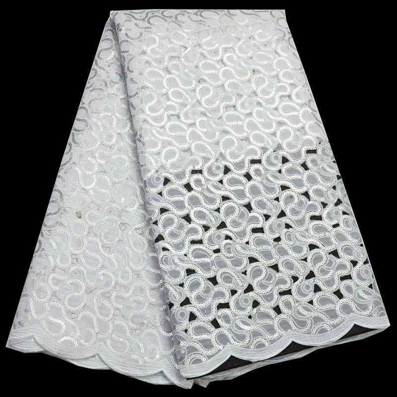 

(5yards/pc) High quality handcut African organza lace fabric with shining sequins embroidery for party dress OP72