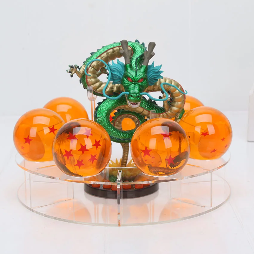 5,7 см хрустальные шары Dragon Ball 15 см Металлический Зеленый shenlong shenron дисплей полка ПВХ фигурка модель игрушки