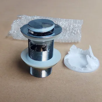 

Pop Up Chrome Bathroom Basin Waste Push Button Sink Click ClacK Plug Slotted