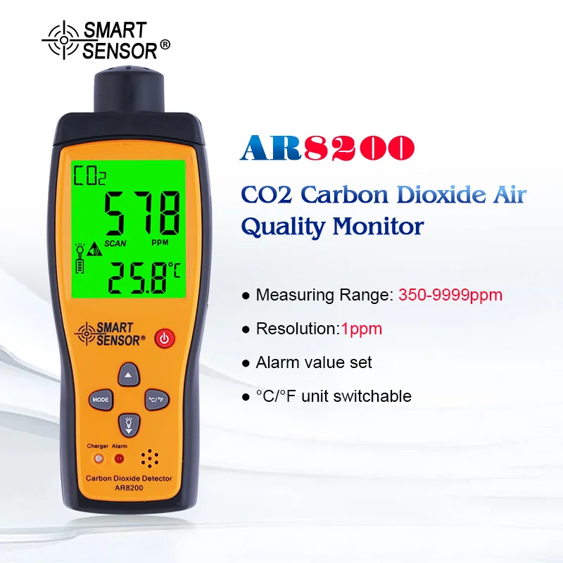 With Box Portable Carbon Dioxide CO2 Detector Meter Tester Monitor
