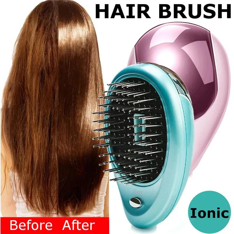 2 цвета портативный Электрический волос ионный Выпрямитель для волос щетка отрицательный расческа-ионизатор Антистатический массаж