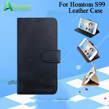 Alesser Voor Homtom S99 Leather Case Flip Lederen Telefoon Case Met Card Pocket Cover Wallet Case 5.5 Inch Voor homtom S99(China)