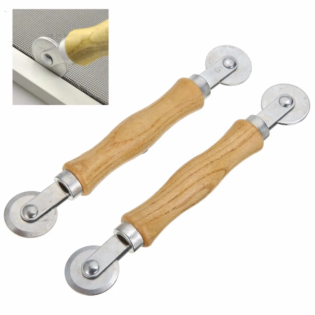 High Quality 2pcs Door Window Spline Roller Screen Tool Installation Tools Wood Handle Hand Mayitr Hot Selling