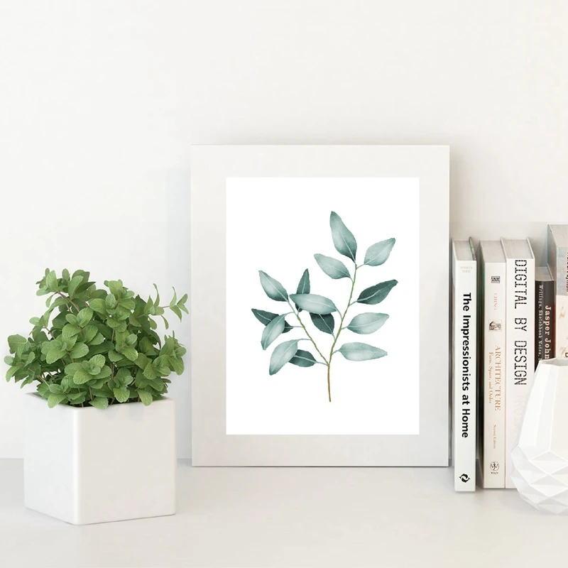Eucalyptus Watercolor Prints Poster Home Decor