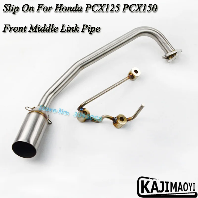 

PCX 125 150 Motorcycle Full System Exhaust Slip On For Honda PCX125 PCX150 Scooter Front Middle Tube Link Pipe Without Muffler