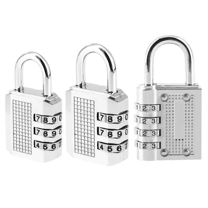 

Mini Anti-theft Lock Zinc Alloy Security 3 Combination Multifunctional Code Lock Travel Suitcase Luggage Wardrobe Padlock
