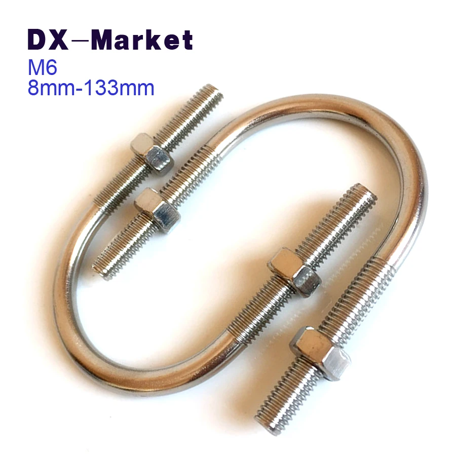 M6, 8 мм-27 мм, 304 нержавеющая сталь M6 u-винт зажим с гайкой. sus304 зажим трубы воды зажимы, C017